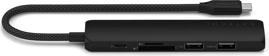 Hub USB-C Satechi Slim Multi-Port 6-në-1 ST-P6SK, i zi