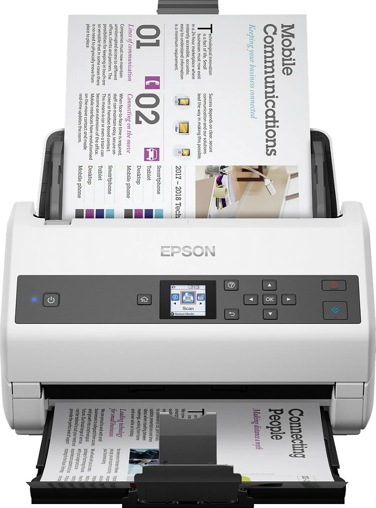 Skaner dokumentesh Epson WorkForce DS-870, ADF 100 fletë, duplex, 65 ppm, 600 x 600 DPI, bardhë/gri