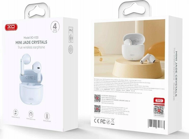 Kufje Bluetooth XO XO-X33 TWS, mikrofon, Bluetooth 5.3, 4h, blu, me kuti karikimi