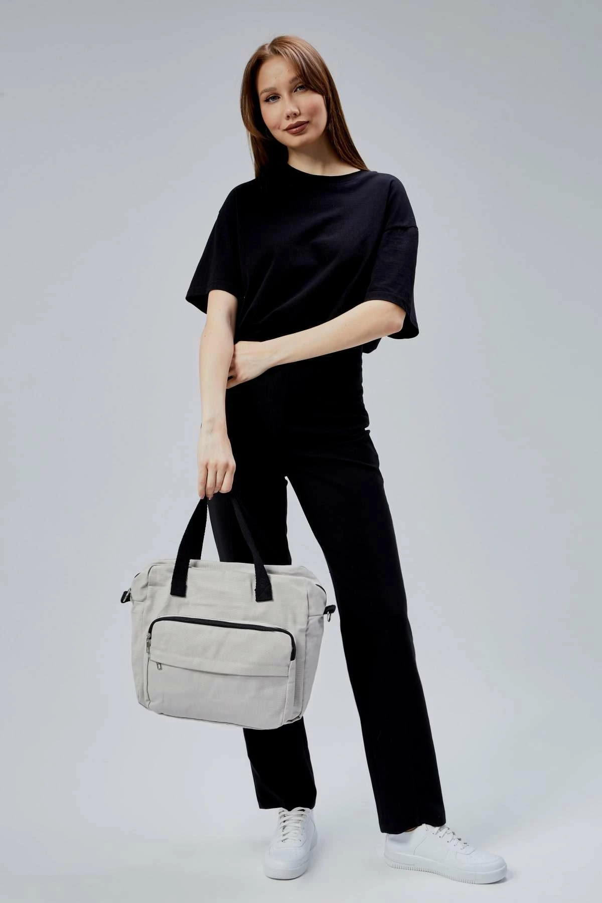 Çantë tote Zoozie Bags, gri, 33x30x10cm