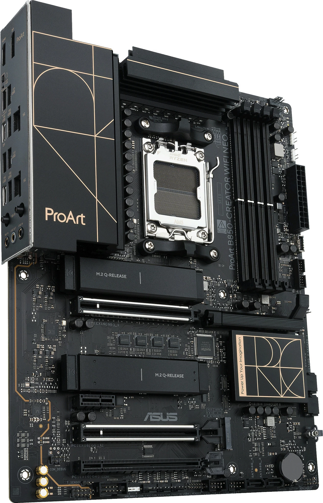 Pllakë amë ASUS ProArt B850-Creator WiFi Neo, Socket AM5, DDR5 256GB, PCIe 5.0, WiFi 7, e zezë me detaje ari