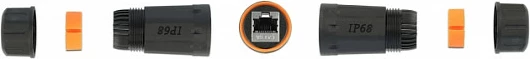 Lidhës kablli rrjeti DeLOCK RJ45 femër-femër, Cat6A, IP68, i zi