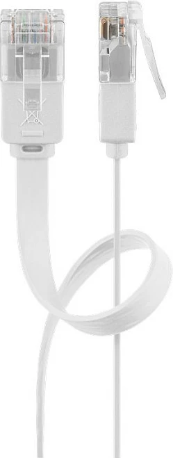 Kabllo rrjeti Goobay CAT6 RJ45-RJ45, 5 m, e sheshtë, e bardhë