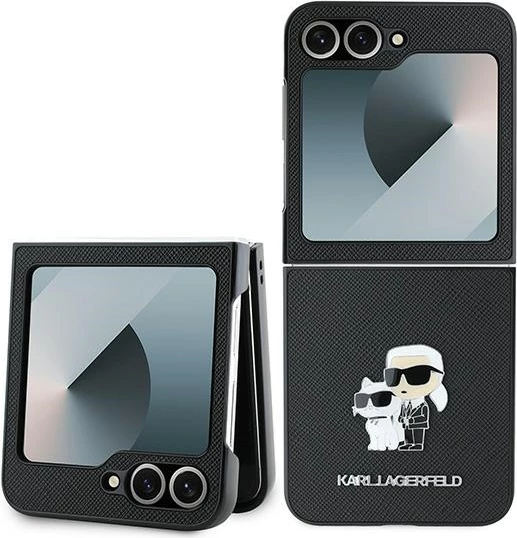 Mbështjellës Karl Lagerfeld Saffiano Metal Pin për Samsung Galaxy Z Flip 6, i zi