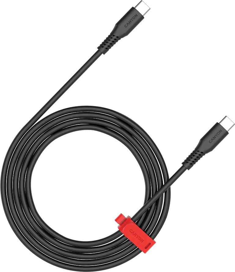 Kabllo USB-C në USB-C CANYON OnWire 60TP CC60SC 60W 2 m, e zezë
