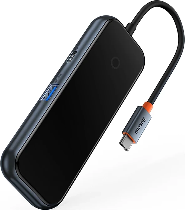Adapter Baseus WKJZ010513 4-në-1, USB-C në 4xUSB 3.0, Gri e errët