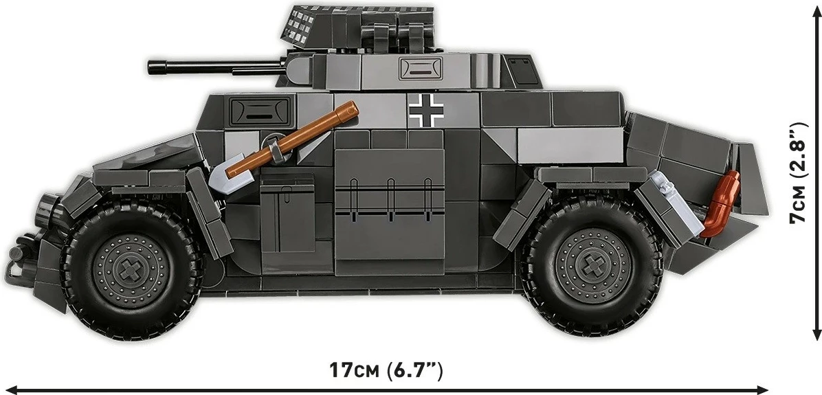 Set blloqesh Cobi Klocki Sd.Kfz. 222, 502 pjesë, me figurë, gri
