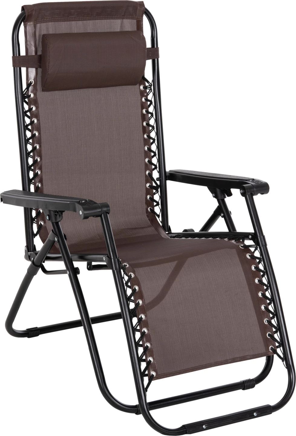 Karrige relaksuese COMPANION, tekstilene kafe, metal i zi, FH5095.13, 67x145x110cm, set prej 2 copë