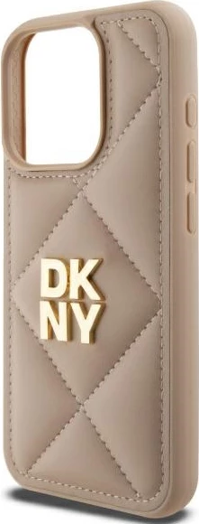 Mbështjellës DKNY Quilted Stack Logo për iPhone 15 Pro Max, Bezhe