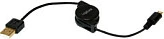 Kabllo USB LogiLink, USB-A në Micro-USB, e tërheqshme, 0.75 m, e zezë