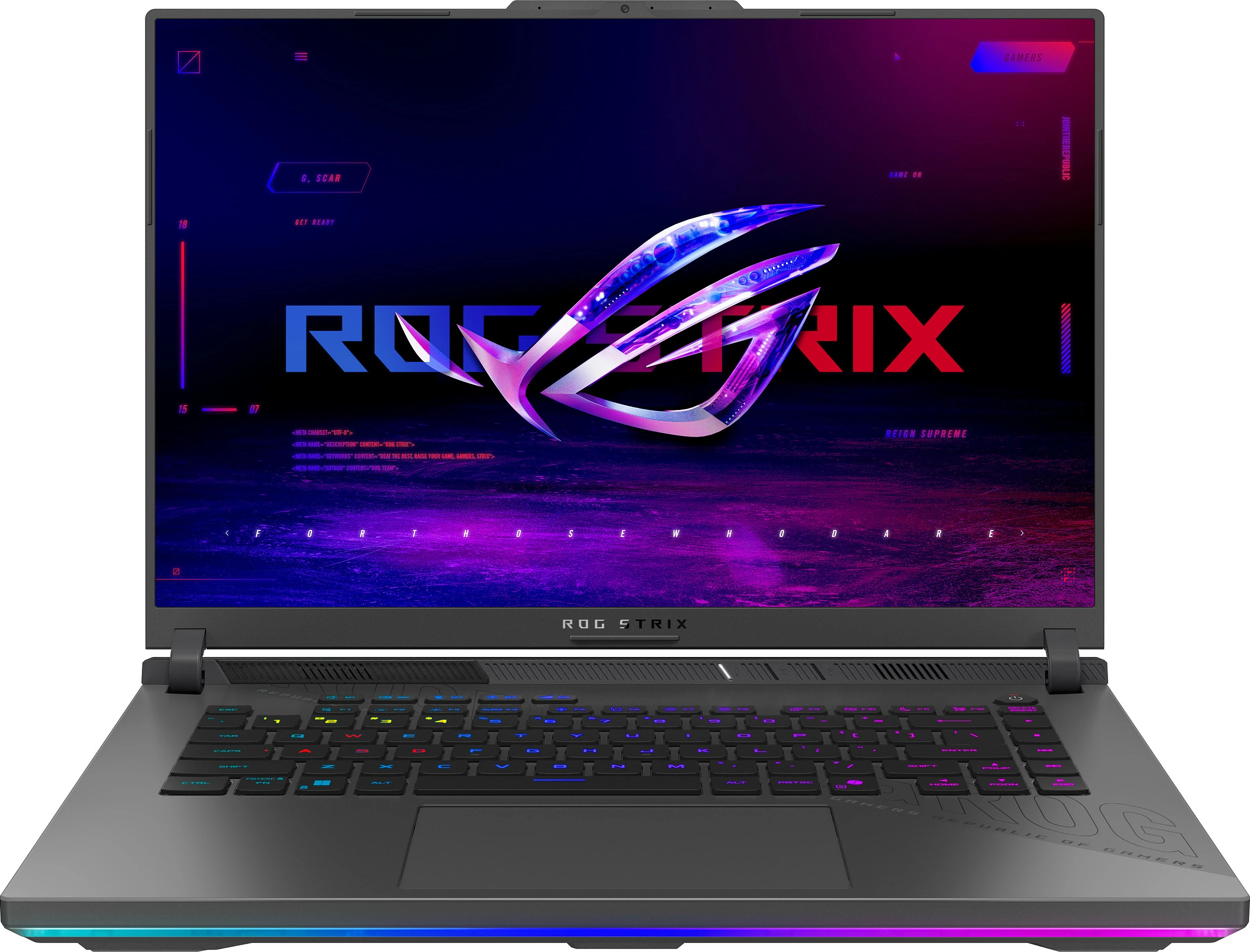 Laptop gejming ASUS ROG Strix G16 G614PM-RV015W, Ryzen 9 8940HX, 32GB RAM Memorje, 1TB SSD, RTX 5060, Windows 11 Home, gri e errët
