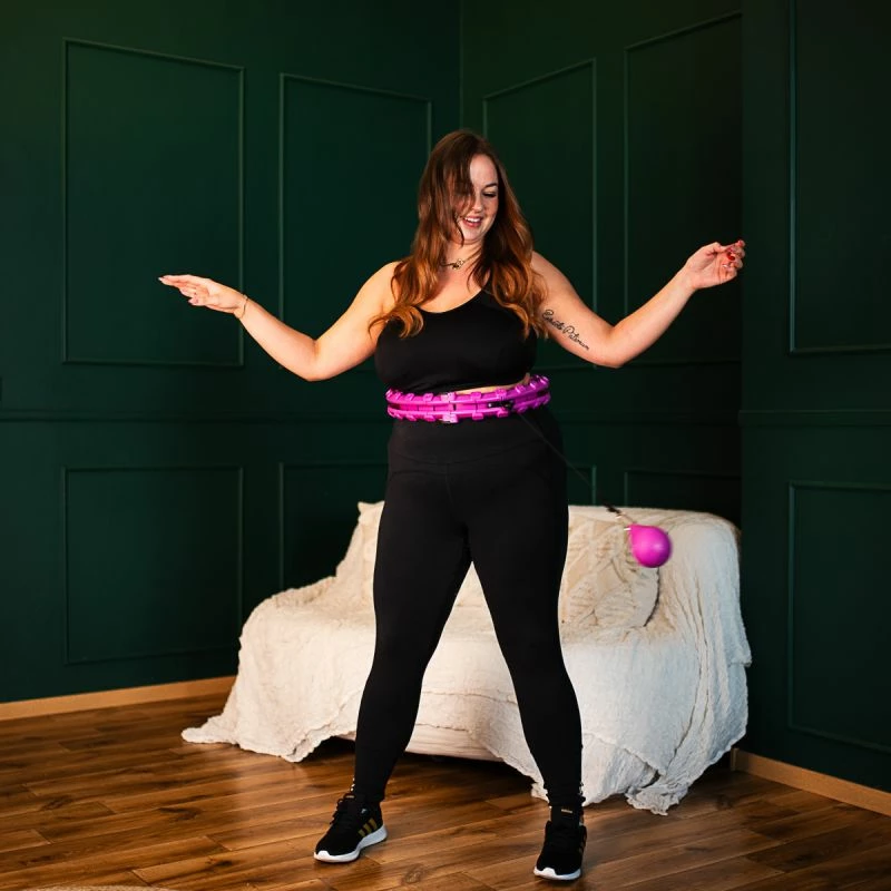 Set hula hop me peshë HMS HHW12, rrip BR163 plus size, të zeza