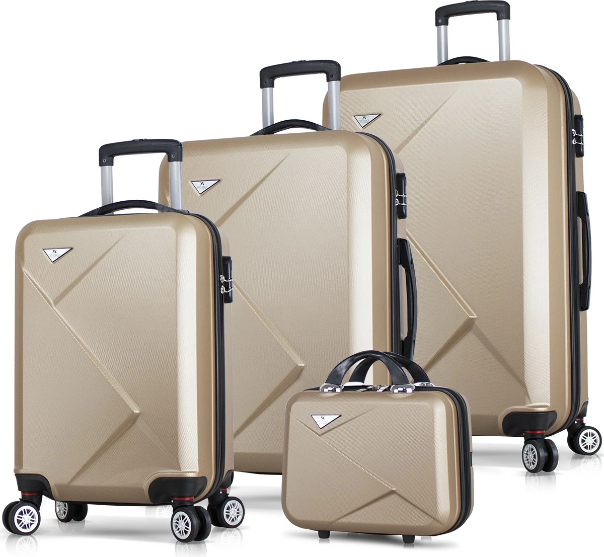 Set valixhesh (4 copë), ngjyrë ari, Zoozie Bags, 8237