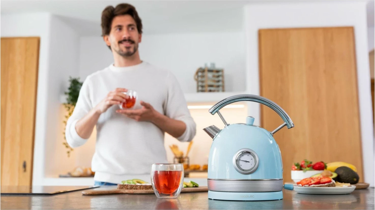 Çajnik elektrik Cecotec Thermosense 420, 1.8L, 2200W, kaltër