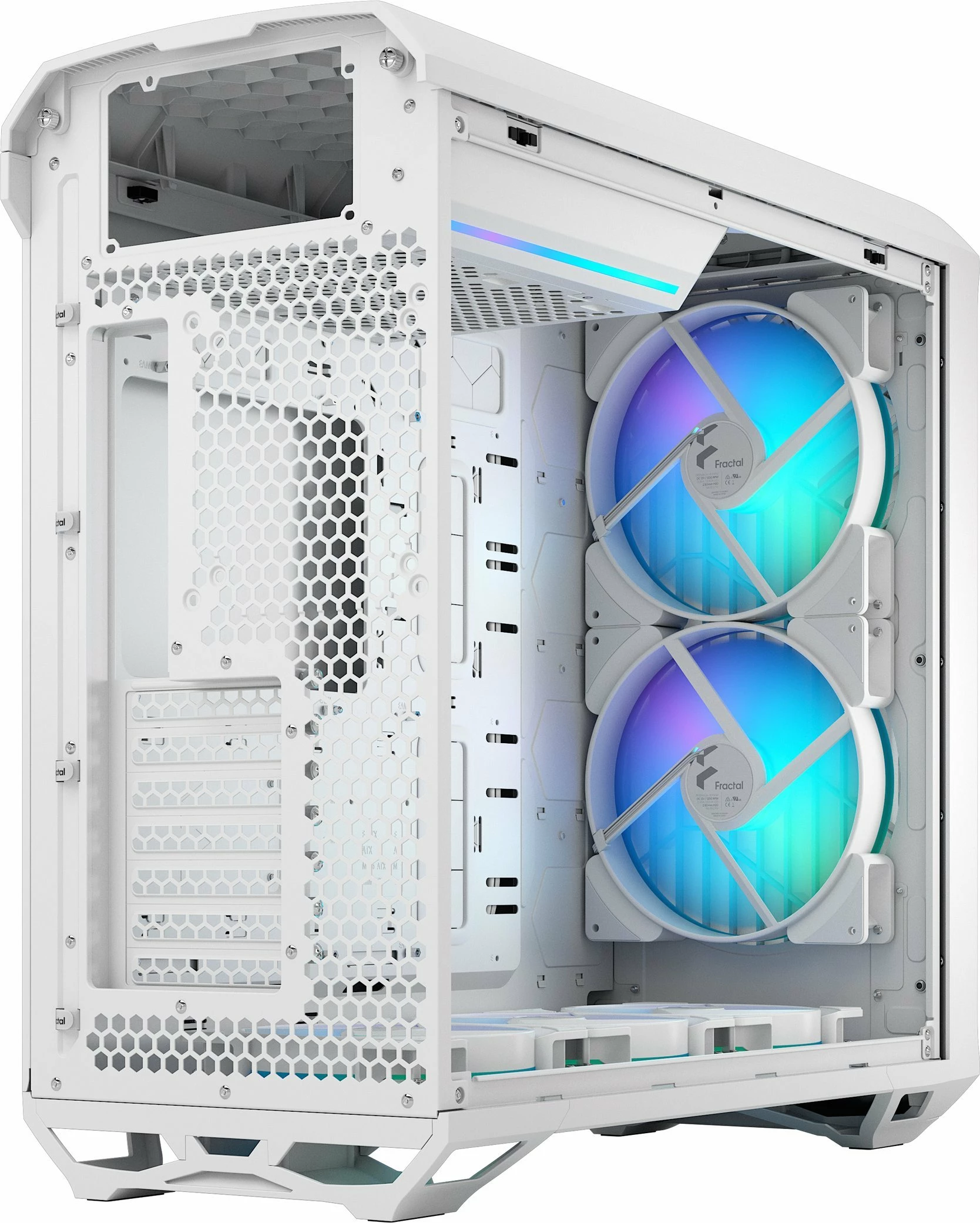 Kasë Fractal Design Torrent RGB TG Clear Tint (FD-C-TOR1A-07) Full Tower ATX/eATX, 5 ventilatorë, USB-C, e bardhë