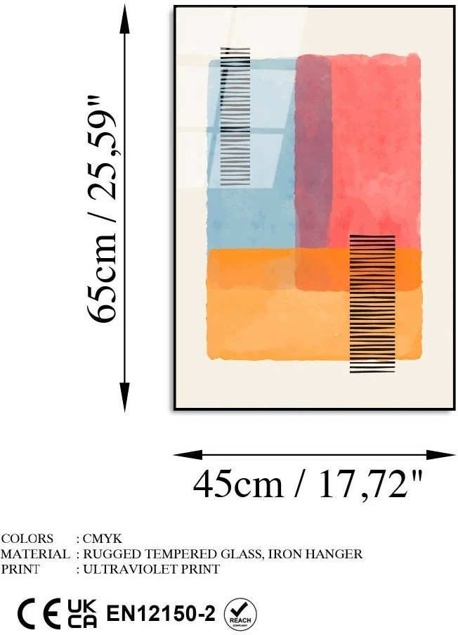 Pikturë dekorative prej xhami të temperuar, Wallity UV-919, shumëngjyrëshe, 45x65cm