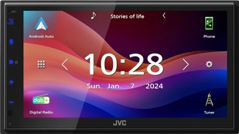 Media player JVC KW-M595DBT, 6.8 inch, Bluetooth, Apple CarPlay, Android Auto, zi