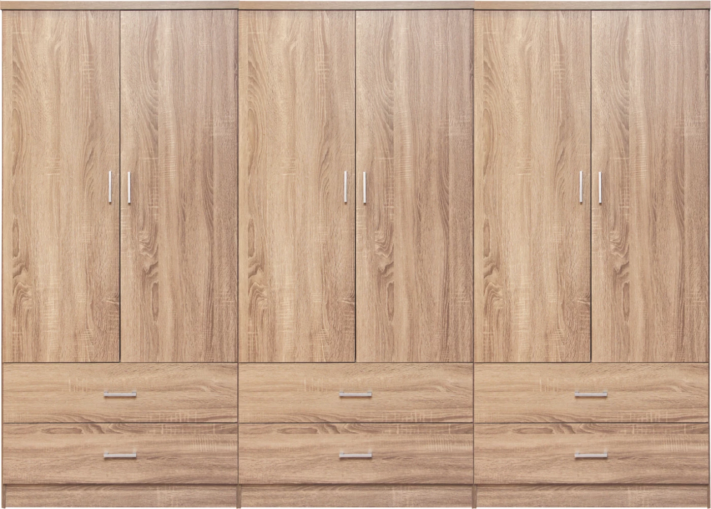 Dollap REINA 6-dyer me 6 sirtarë FH21060.02 melaminë ngjyrë Sonama 240x42x181Hcm.