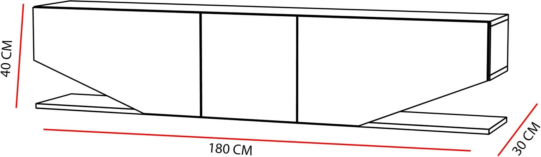 Komodë TV Hanah Home, Inci, e bardhë