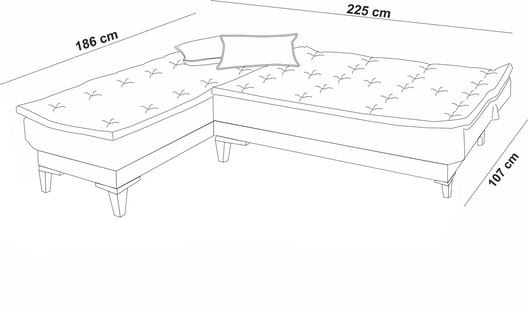 Kënd-sofë shtrat Atelier del Sofa, Santo, kënd majtas, ngjyrë gri e errët