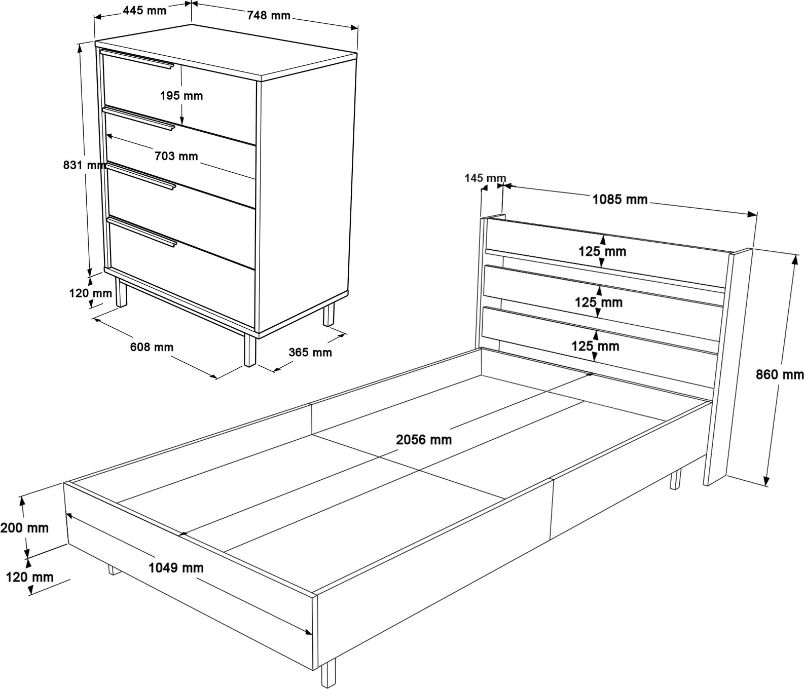 Set dhome për të rinj Skye Decor, ON27-W