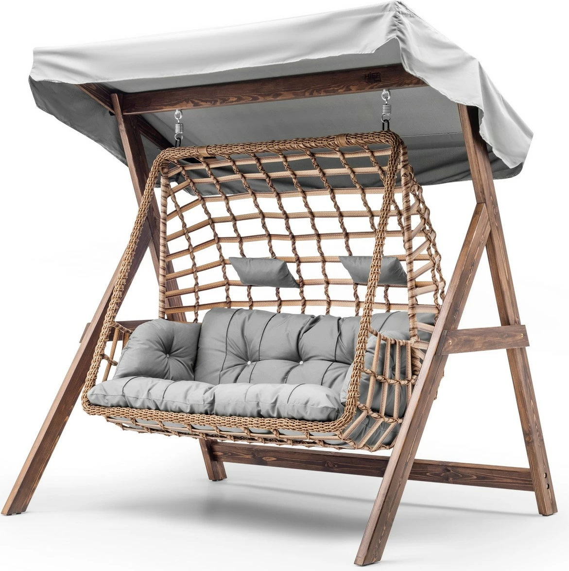 Karrige lëkundëse dyshe për kopsht, Skye Decor, Girne, ngjyrë gri