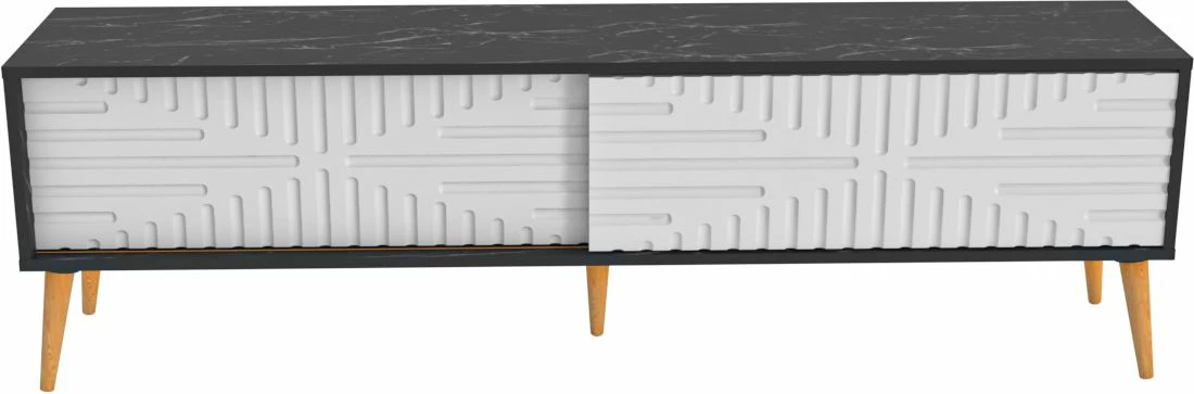 Komodë TV Skye Decor, ngjyrë e zezë dhe e bardhë