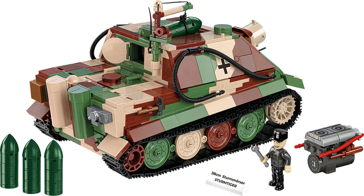 Set blloqe Cobi Klocki 38cm Sturmmörser Sturmtiger, 1100 pjesë, Kamuflazh
