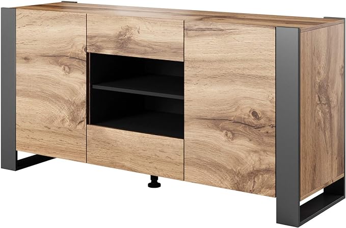 Komodinë moderne nga druri WOODY, ngjyrë druri