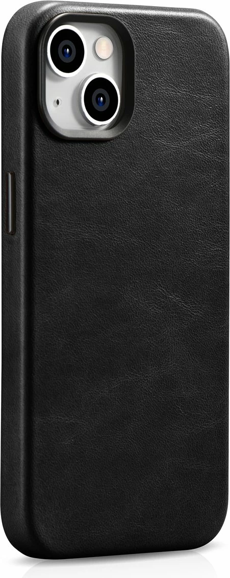 Mbështjellës iCarer Oil Wax Premium Leather për iPhone 14 Plus me MagSafe, i zi