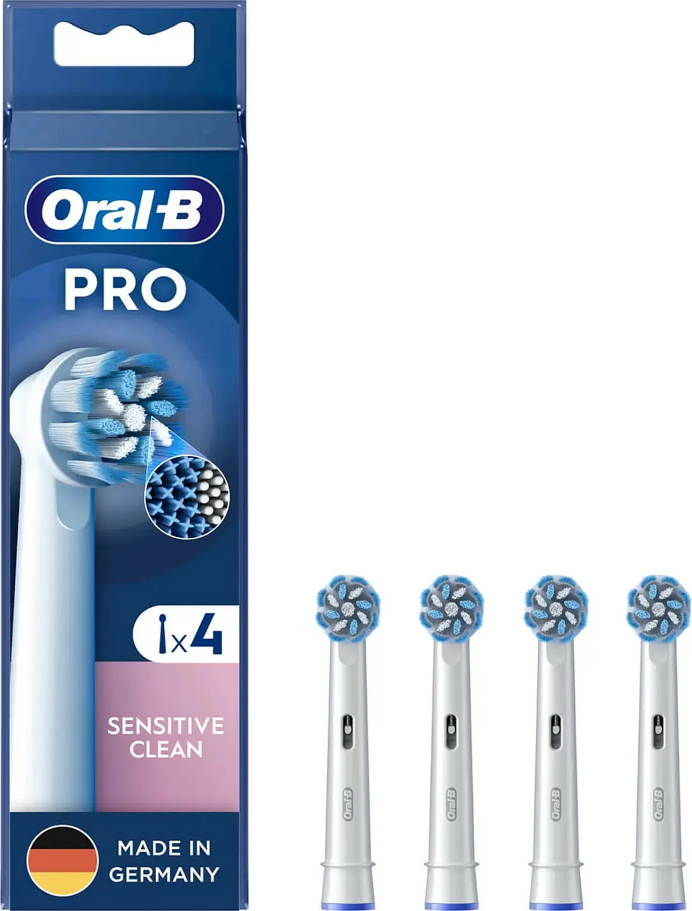 Koka rezervë për furçë dhëmbësh Oral-B Sensitive Clean 4 copë, extra soft, e bardhë