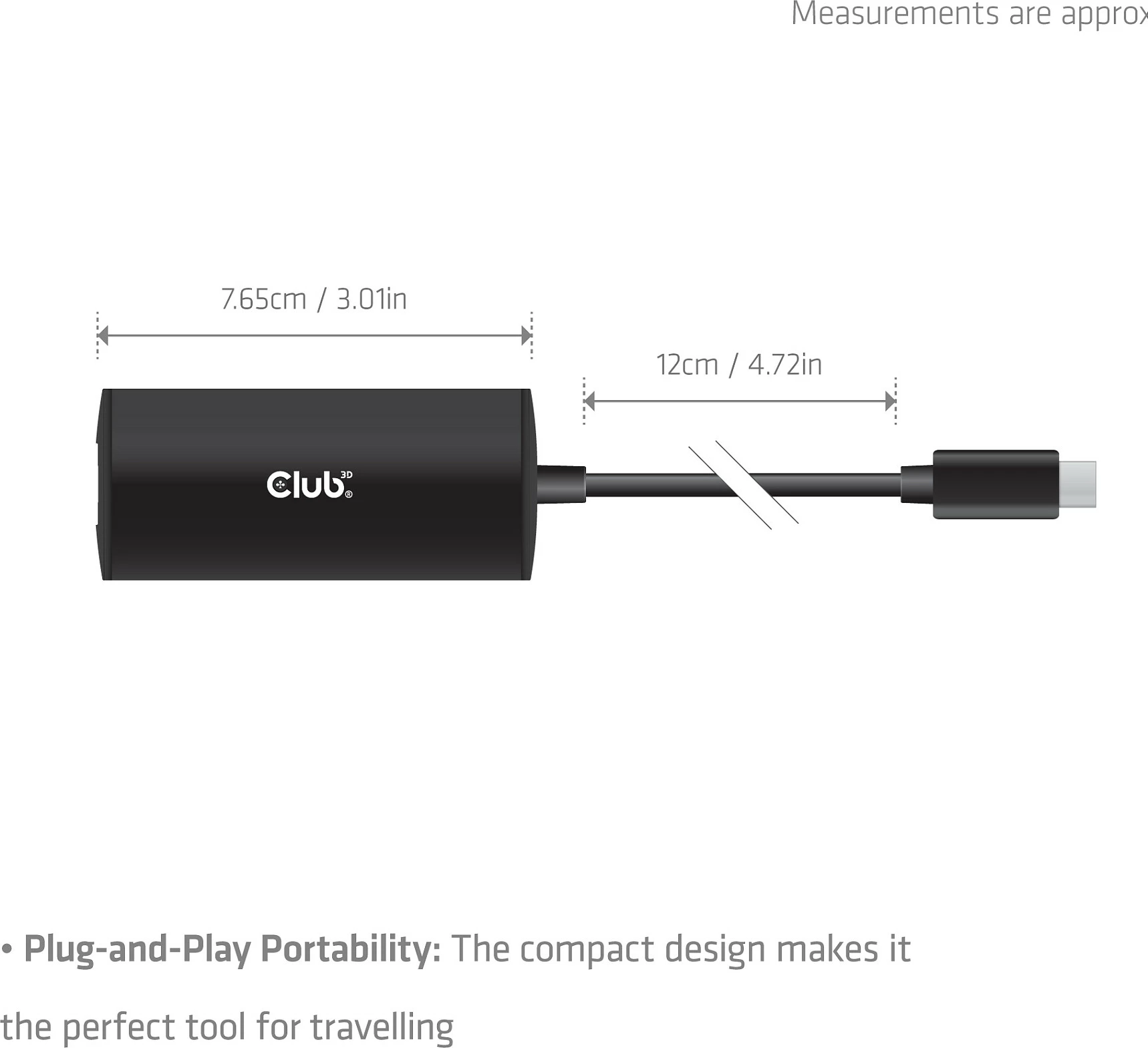 Adapter Ethernet Club3D USB-C në RJ45 10Gbps, i zi