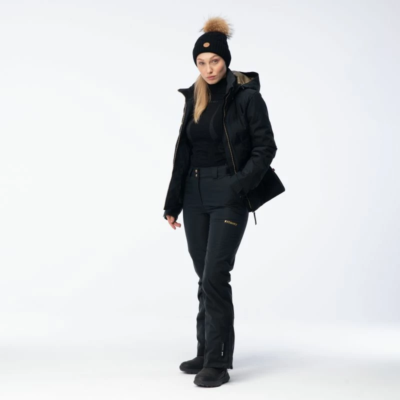 Pantallona ski për femra Fitanu CERTIS W PRIMALOFT, të zeza