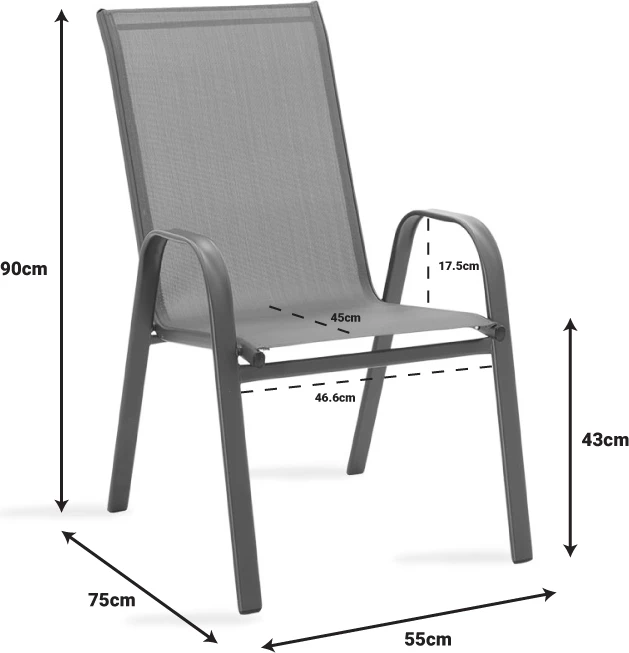 Tavolinë me karrige Watson-Calan set prej 3 copash metal-textilene kafe D60x70cm