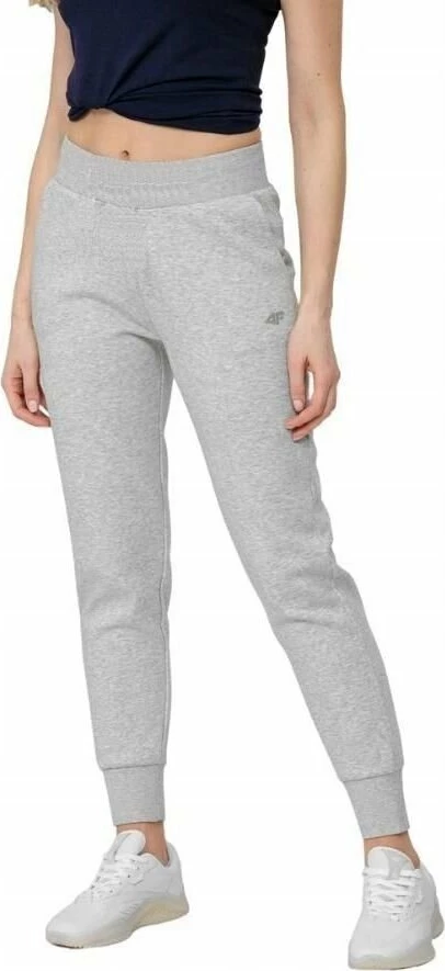 Pantallona tute 4F 4FWSS24TTROF606 XXL, 79% pambuk, me lidhëse, 2 xhepa, gri (27M)