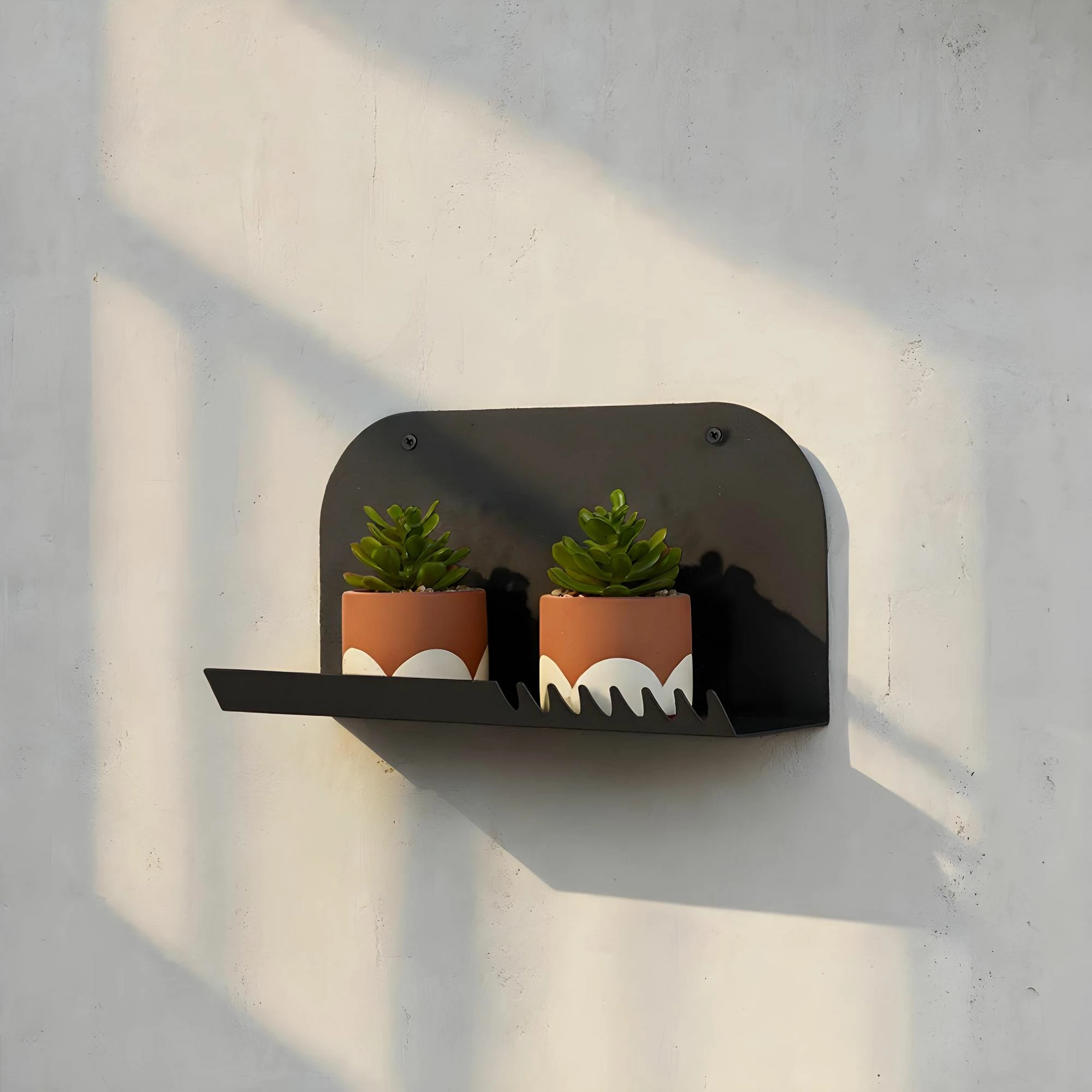 Raft dekorativ metalik për mur, ngjyrë e zezë, Skye Decor, Vlnt127Syh