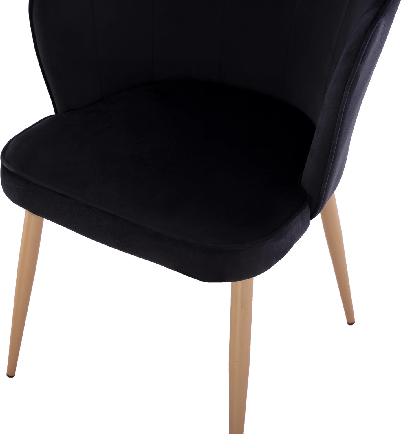 Karrige FH8737.04 kadife e zezë me kornizë metalike të artë 48x48x85 cm., set prej 2 copë