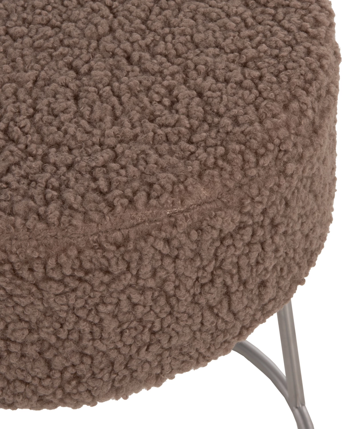 Karrige për bar KARLO FH8411.25, ngjyrë kafe e çelët, pëlhurë boucle me bazë argjendi, Φ35x41H cm