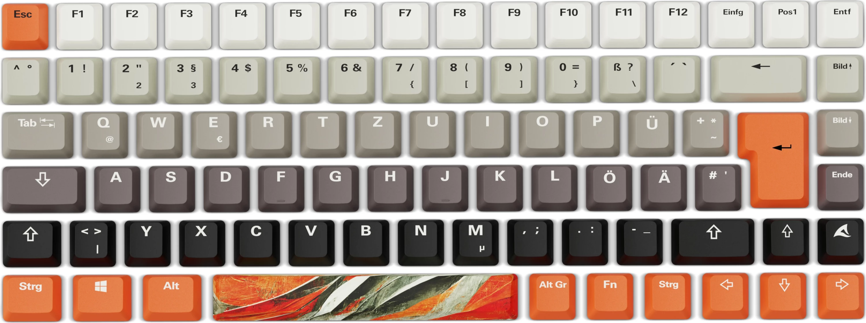 Tastierë mekanike SHARKOON SKILLER SGK50 S3 Design Bundle D6, me mauspad të madh, portokalli/gri