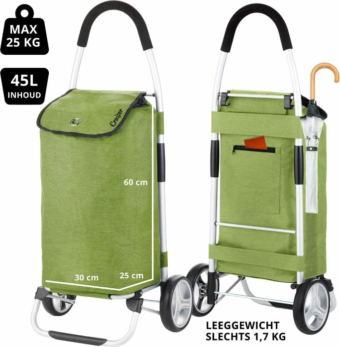 Karrocë blerjesh Cruiser unisex, e gjelbër