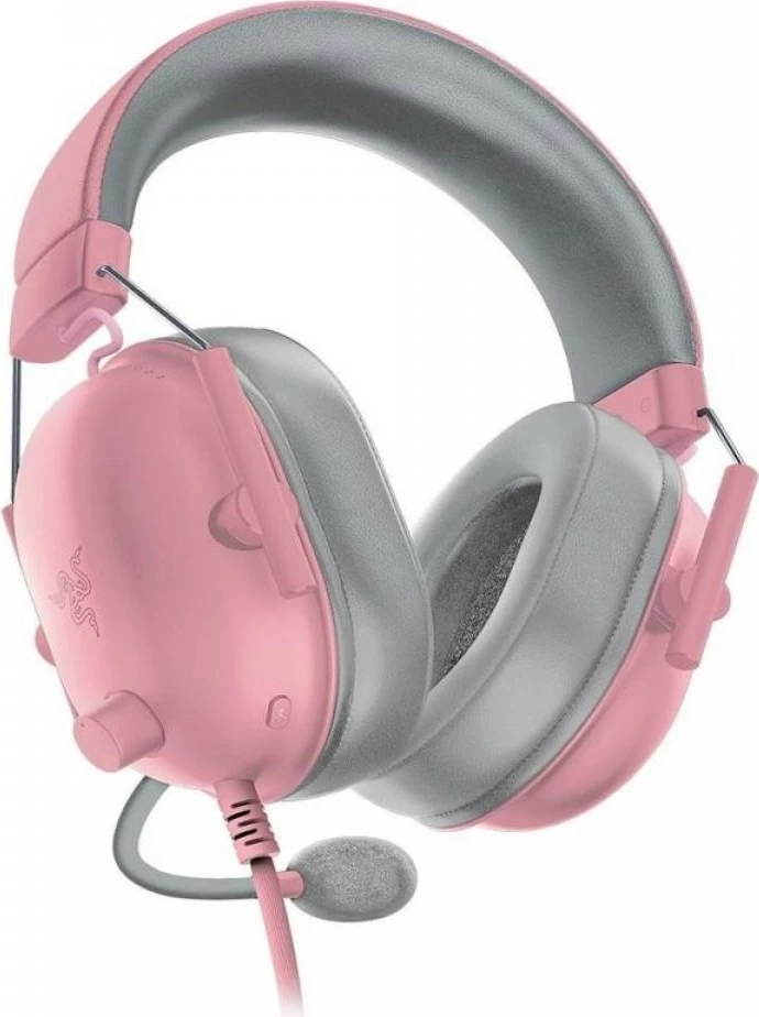 Kufje gaming Razer BlackShark V2 X, 7.1 surround, me mikrofon, rozë