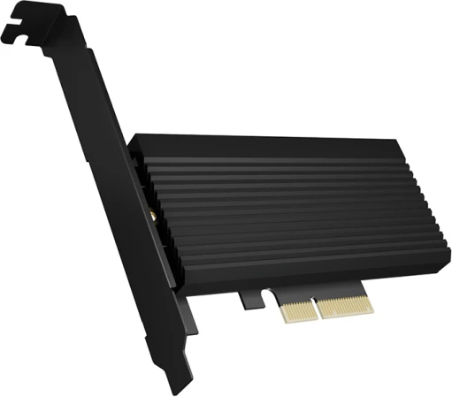 Adapter PCIe për SSD M.2 NVMe ICYBOX IB-PCI208-HS, PCIe 4.0 x4, 1x M.2 (2230-2280), me heatsink, Black, me bracket Full/Low Profile