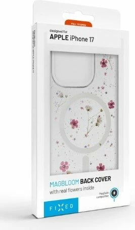 Mbështjellës Fixed MagBloom për Apple iPhone Air, TPU, MagSafe, transparent/Blush Plum