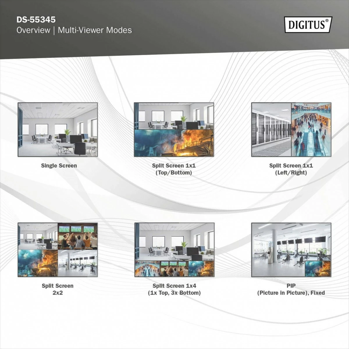 Switch HDMI Digitus DS-55345, 4 hyrje, 2 dalje, 4K/30Hz, me telekomandë, i zi