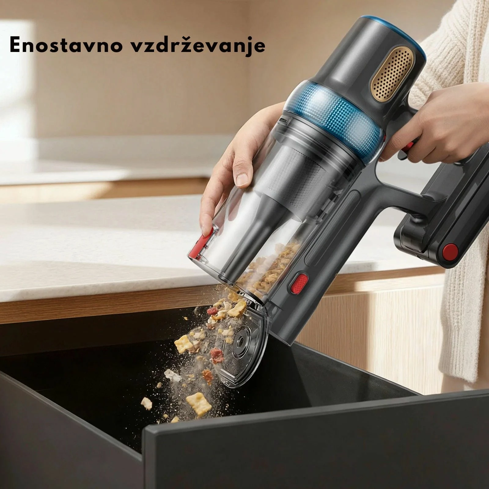 Fshesë elektrike vertikale pa kabllo Yaber P20 120AW, HEPA, 0.8L, 52 min, portokalli