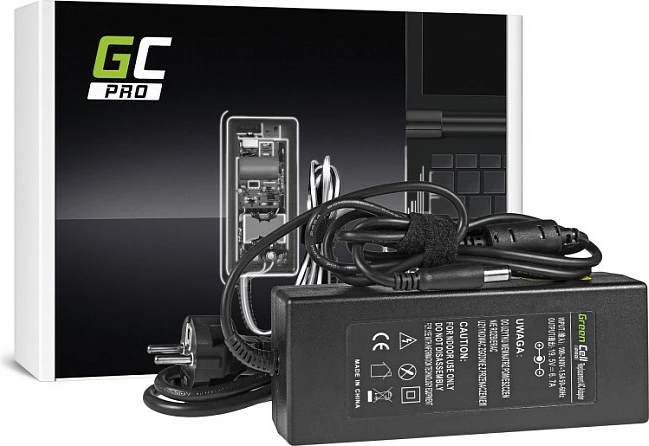 Karikues laptopi Green Cell PRO për Dell, 130W 19.5V 6.7A, konektor 7.4mm-5.0mm, i zi