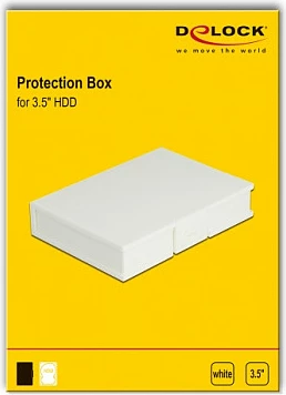 Kuti mbrojtëse DeLOCK Protection Box për HDD 3.5", 112 x 162 x 31 mm, e bardhë