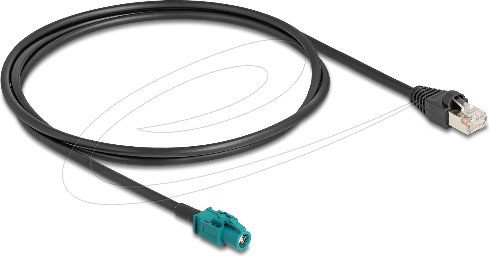 Kabllo DeLOCK 91371, HSD Z (F) në RJ-45 (M), 0.5 m, e zezë