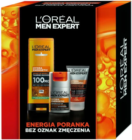 Set për kujdes të lëkurës për meshkuj L'Oreal Paris Men Expert Hydra Energetic, 400ml+50ml+100ml