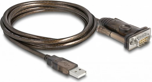 Adapter DeLOCK USB 2.0 Type-A në Serial RS-232 DB9, 1.5m, PL-2303 GS, i zi